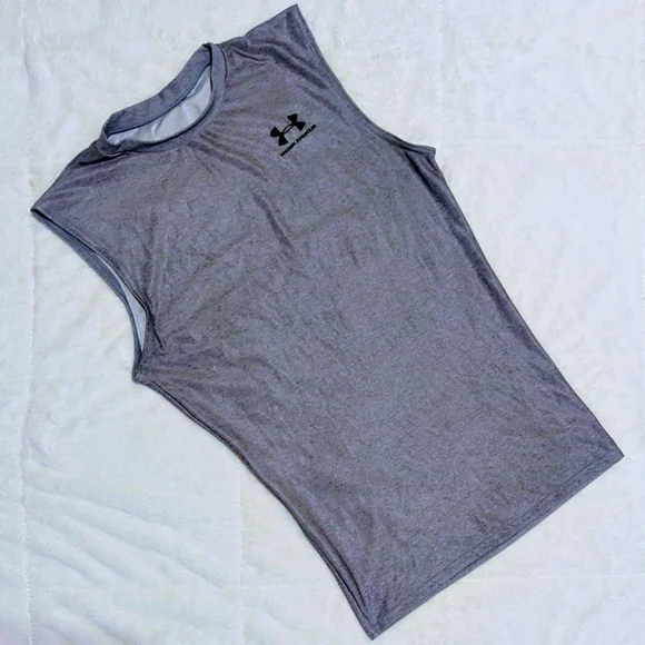 Under Armour Sleeveless Compression Athletic Workout Summer Shirt M/L Gray - Picture 1 of 7